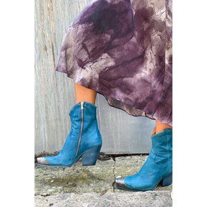 Free People Brayden Western Boots Petrol Blue